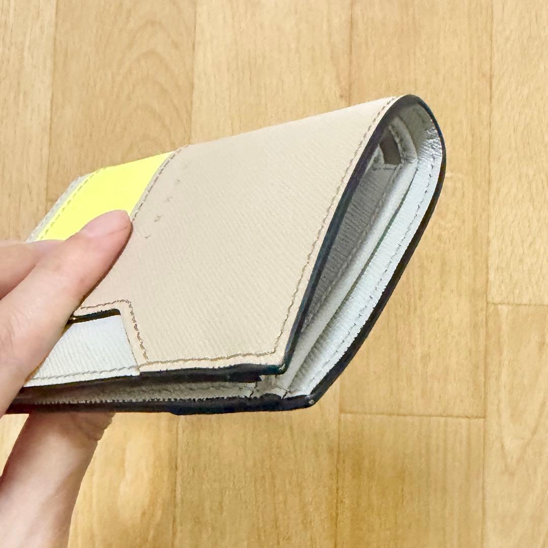 MARNI 二つ折り財布 ベージュ/イエロー