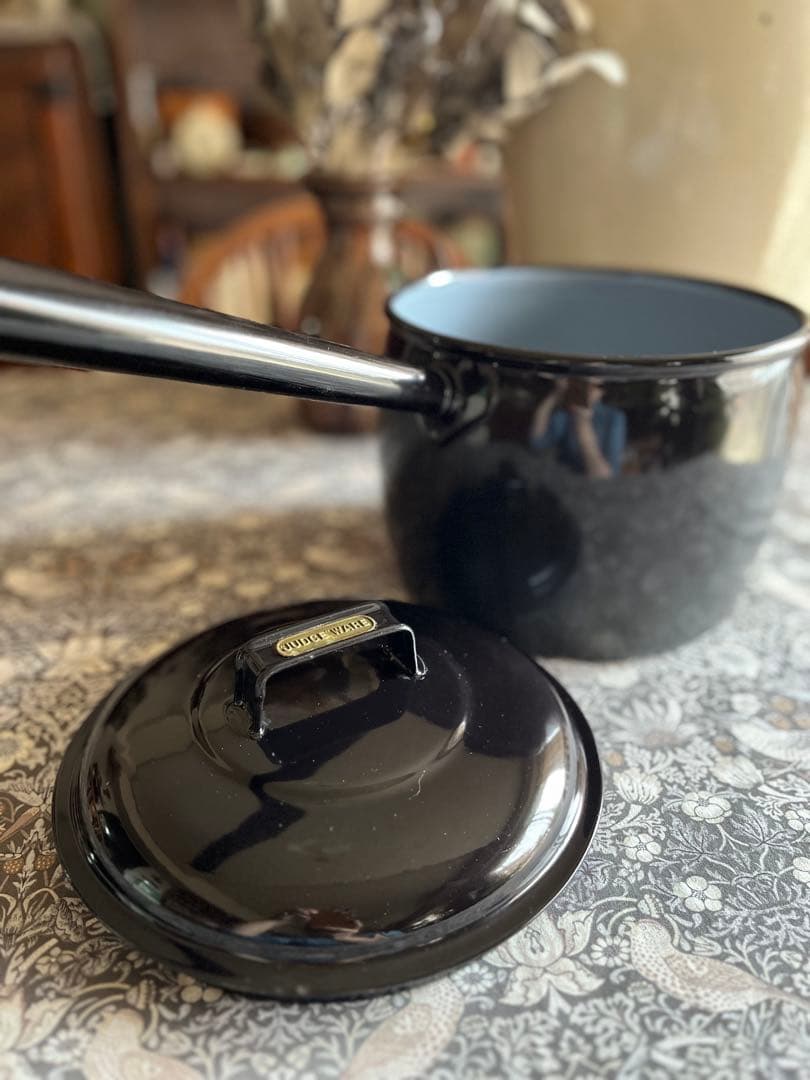 イギリス アンティーク JUDGE WARE ホーロー ソースパン 鍋 エナメル
