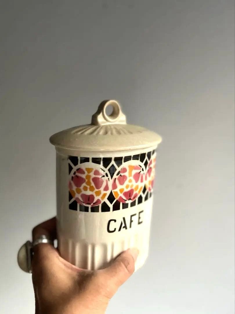 994 フランスアンティーク ステンシル模様のキャニスター セット 蚤の市 パリ