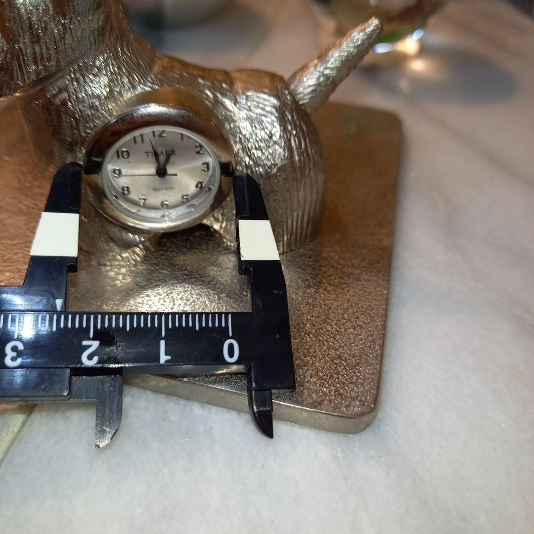 TIMEX レア 置時計 スコティッシュテリア ピューター オブジェ シルバー