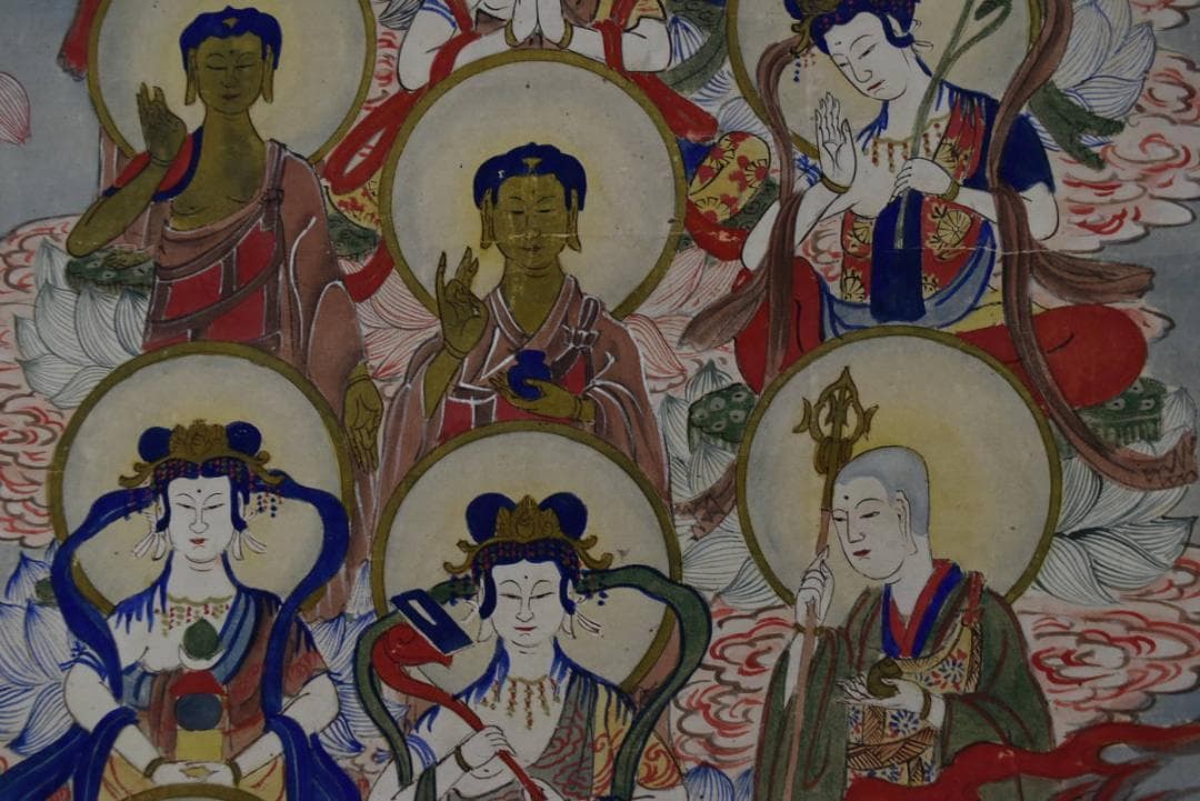 作者不詳/十三佛図/十三仏図/古画人物図/仏画/掛軸/名家伝来/AA-231