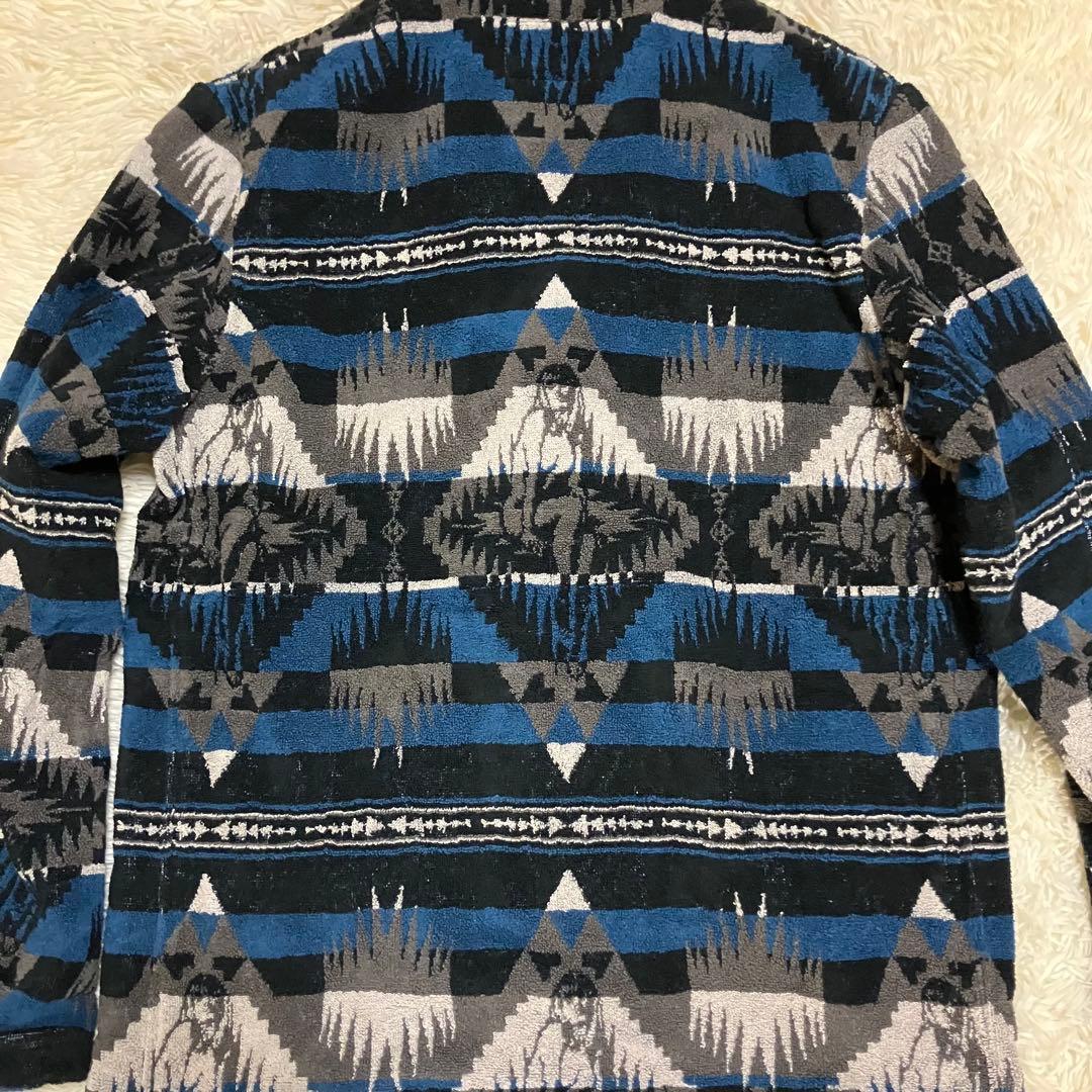 未使用　ヒステリックグラマー　ニット　総柄　ショールカラー　ブルー　L