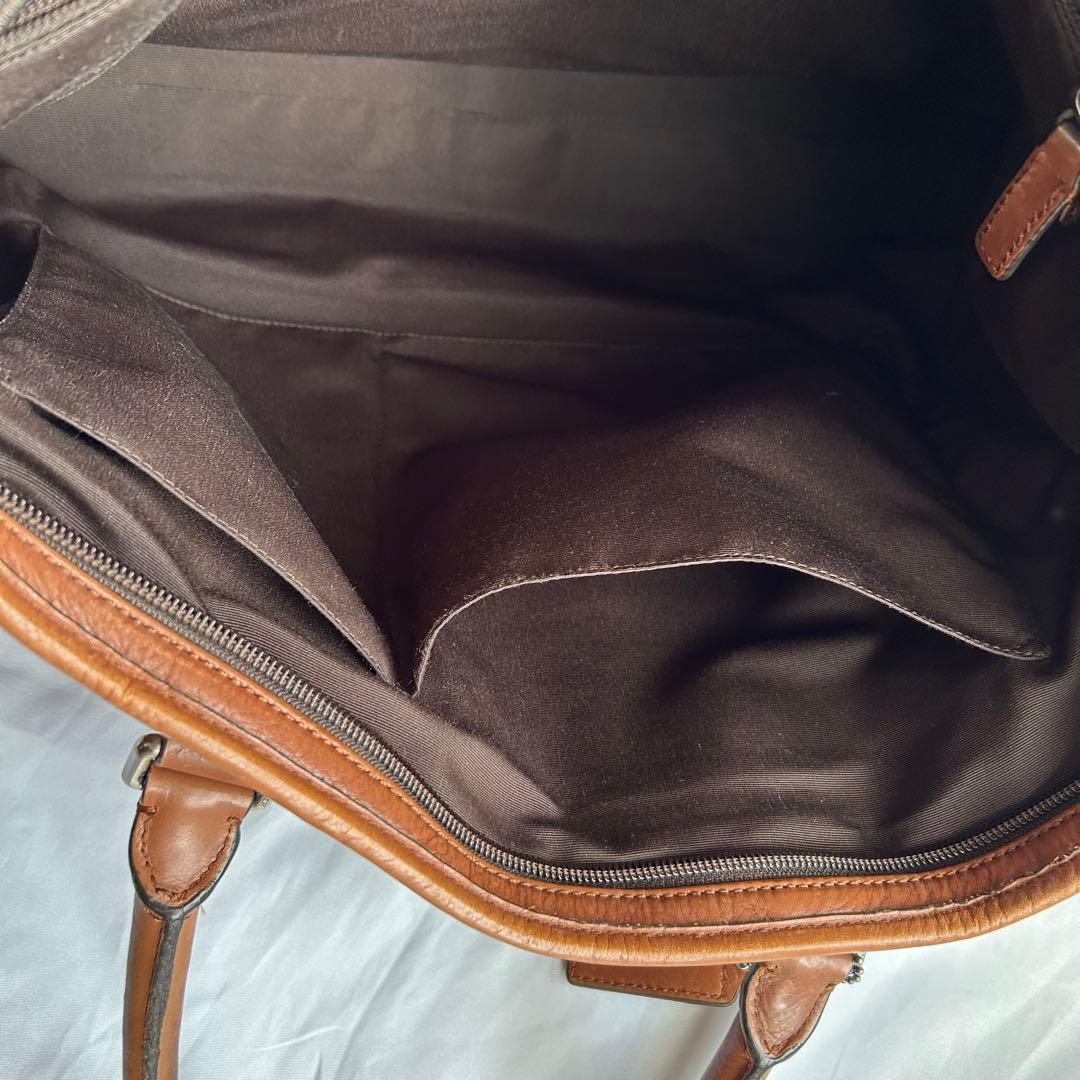 【人気】COACH レザー 2way ビジネスバッグ ショルダー A4 ブラウン