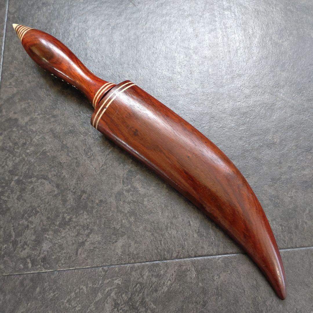 希少 カンボジア ナイフ】中サイズ 木製 戦闘具 オブジェ 木彫 工芸品