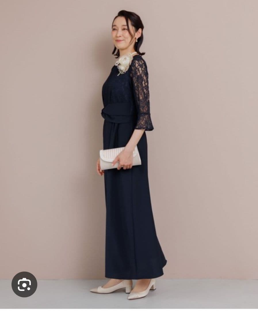 【新品·未使用】form formaウエストクロスレースロングドレス