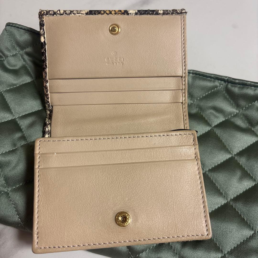 GUCCI GGマーモント パイソン 二つ折り財布