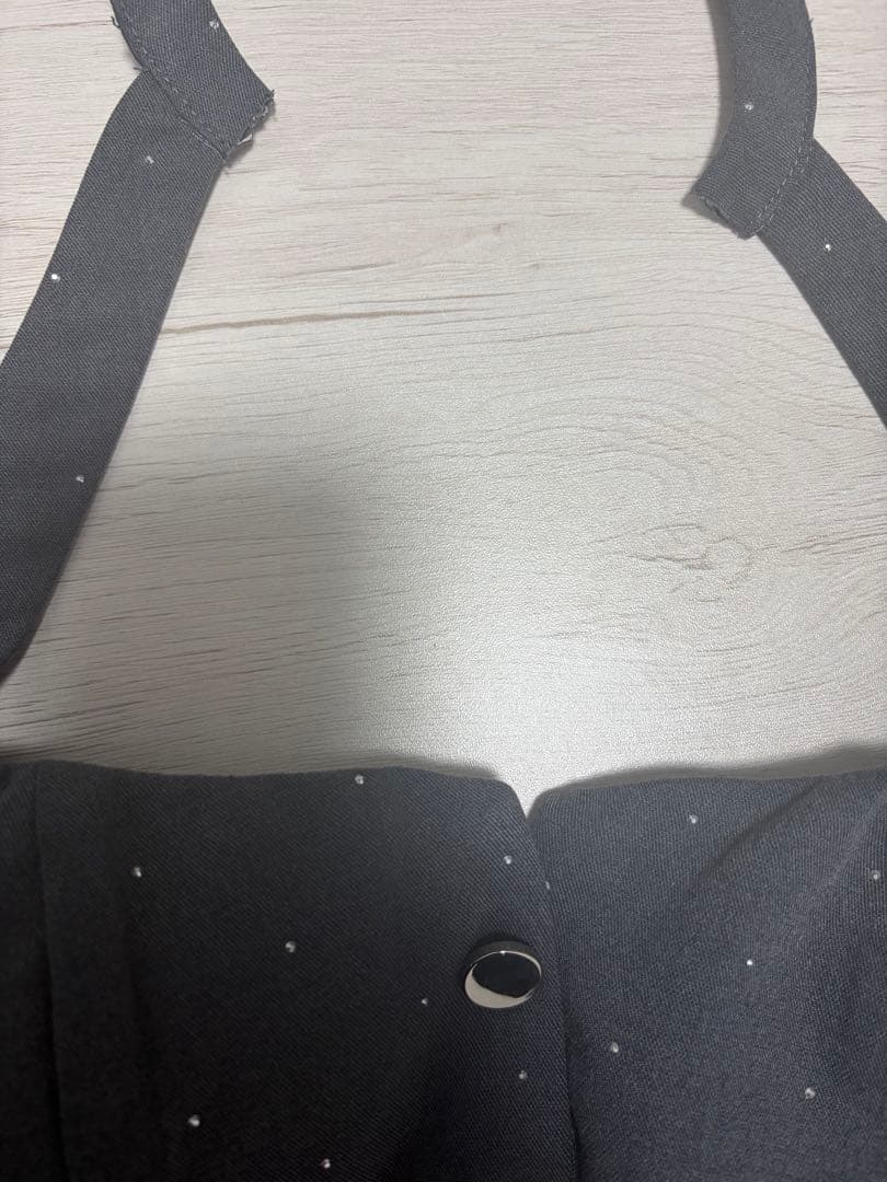 ROBE de FLEURS グレー フレアドレス S