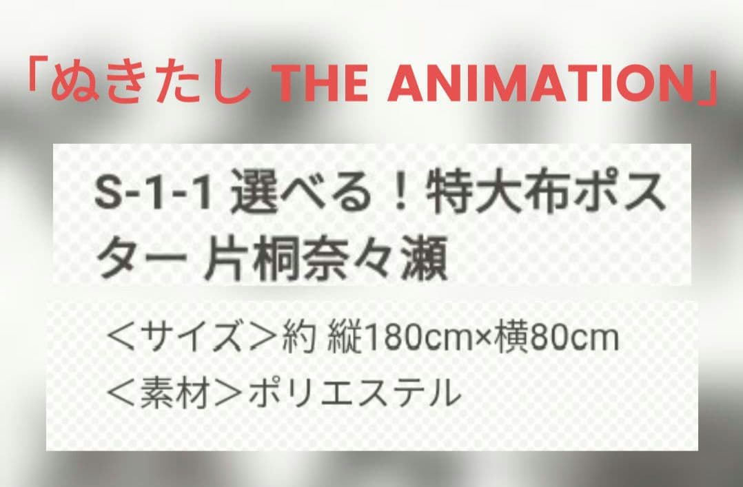 ぬきたし くじ引き堂 S賞 特大布ポスター 片桐奈々瀬 - メルカリ