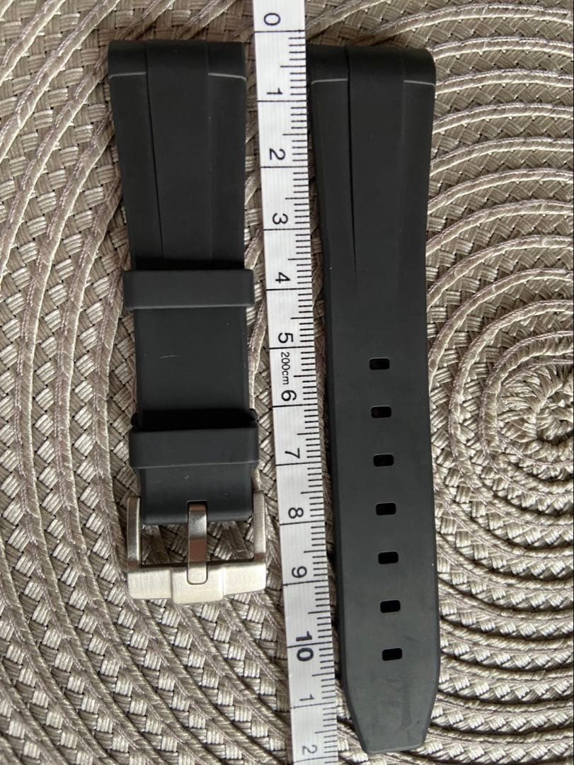 ラバーBストラップ　ブラック ステンレスバックル　サブマリーナ専用