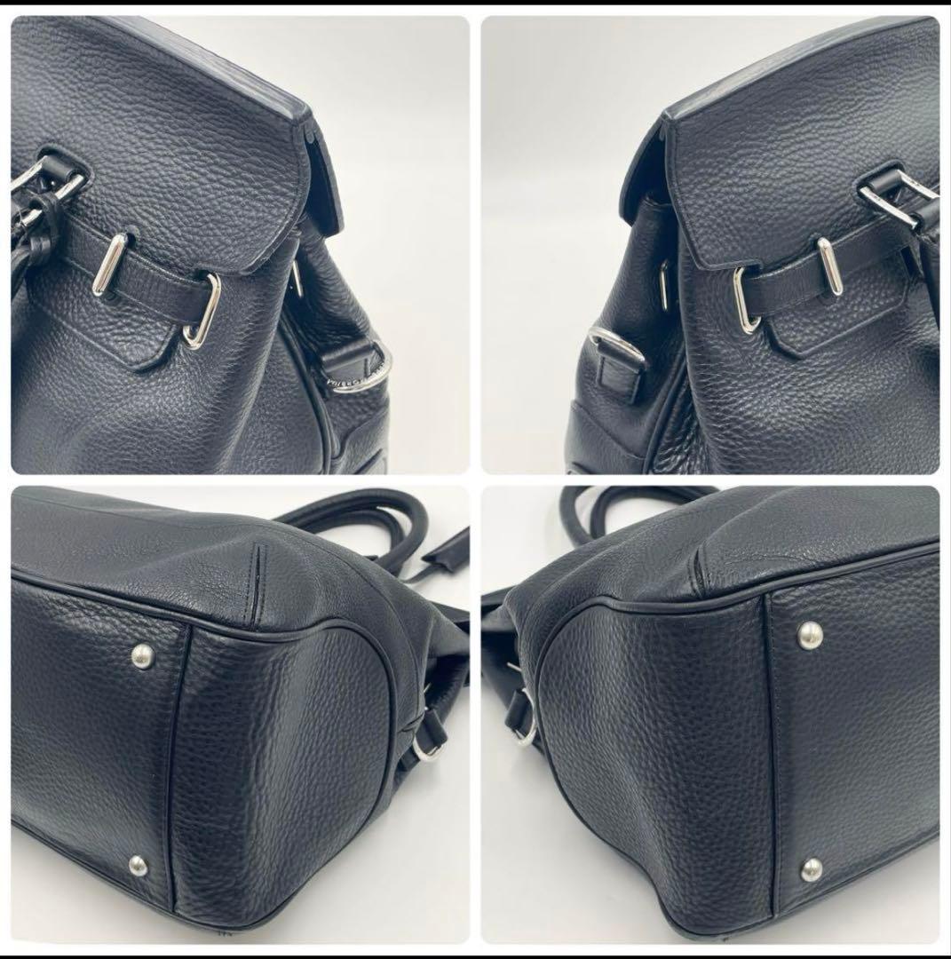 ⭐️⭐️美品⭐️⭐️PELLE MORBIDA 本革 黒 ショルダー付き　オシャレ