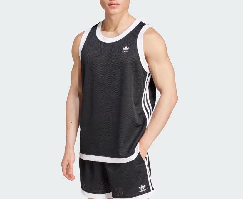 入手困難 アディダス 2XLサイズ タンクトップ メッシュ ベスト 韓国 黒