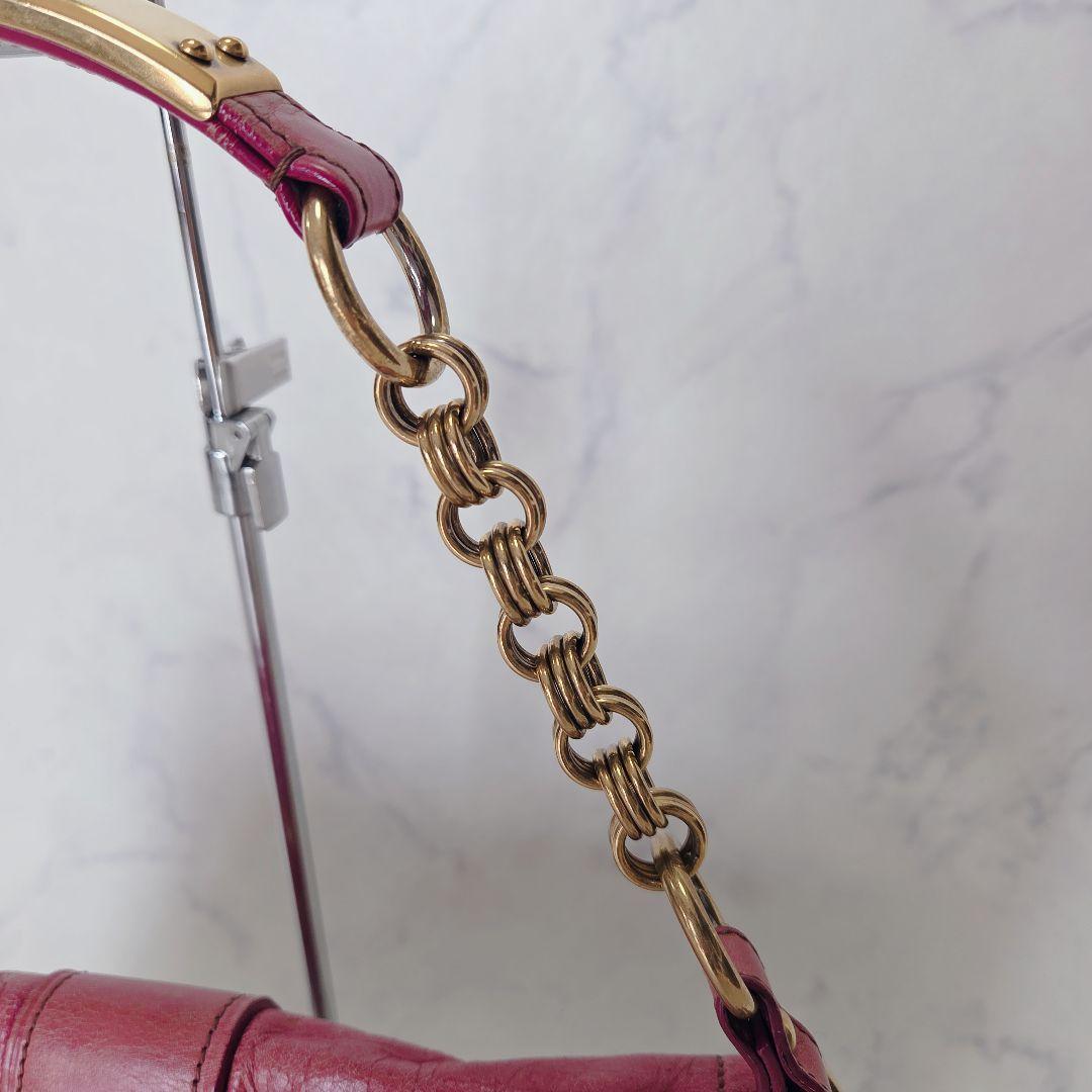 希少✨レア プラダ PRADA ピンク レザー ハンドバッグ チェーンストラップ