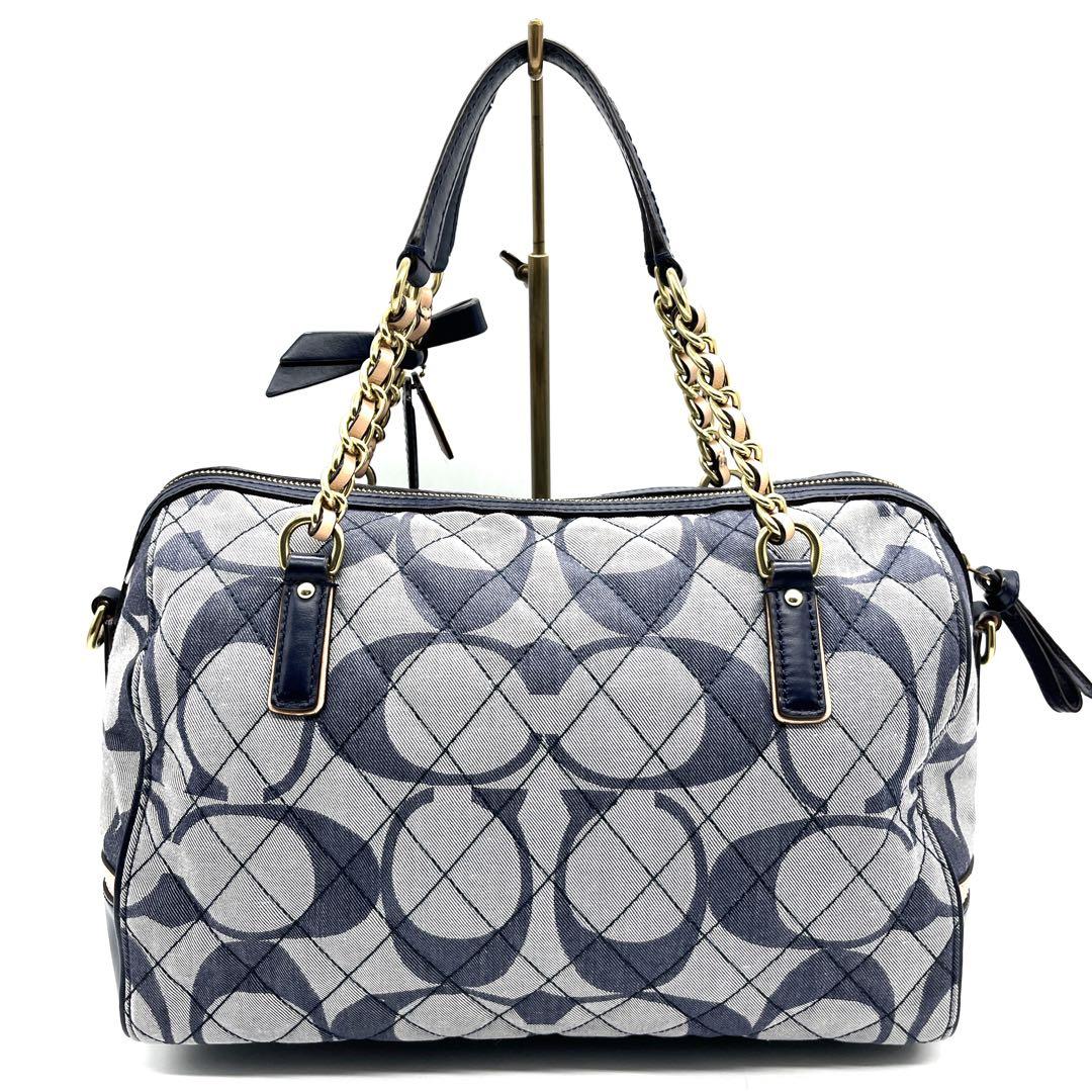 【希少】コーチ シグネチャー キルティングデニム 2way ショルダーバック