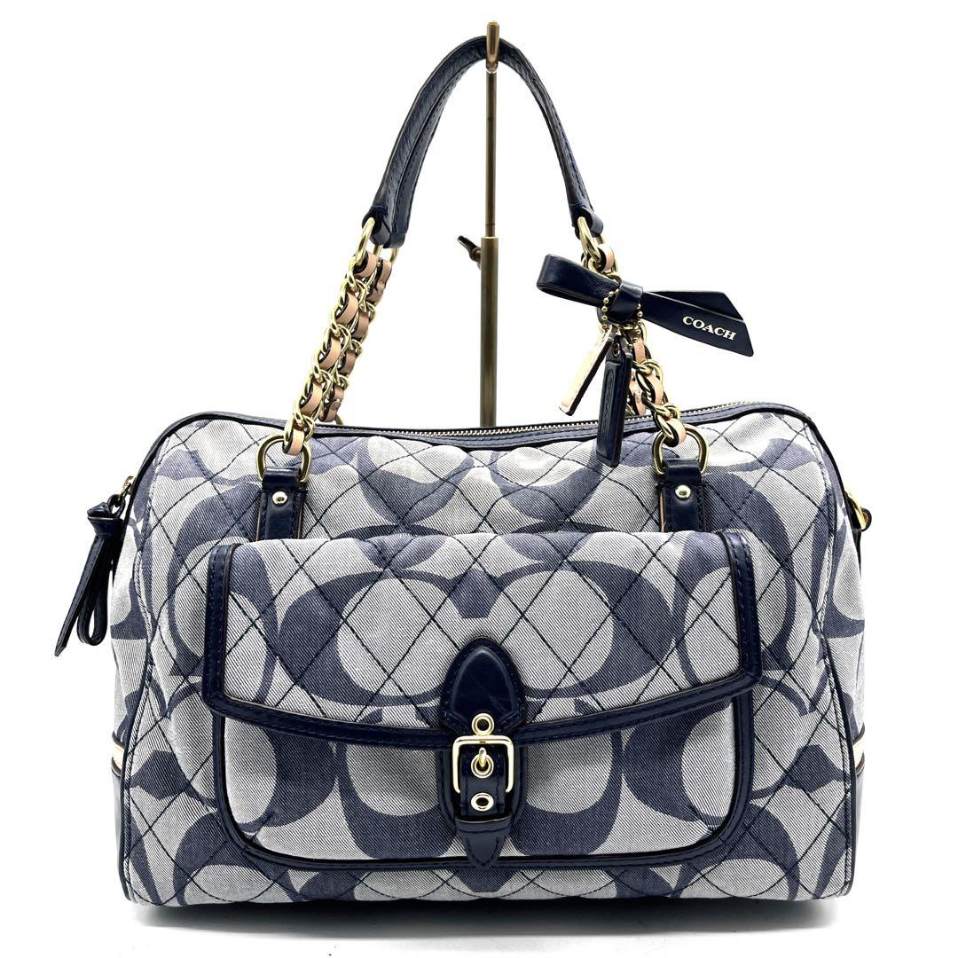 【希少】コーチ シグネチャー キルティングデニム 2way ショルダーバック