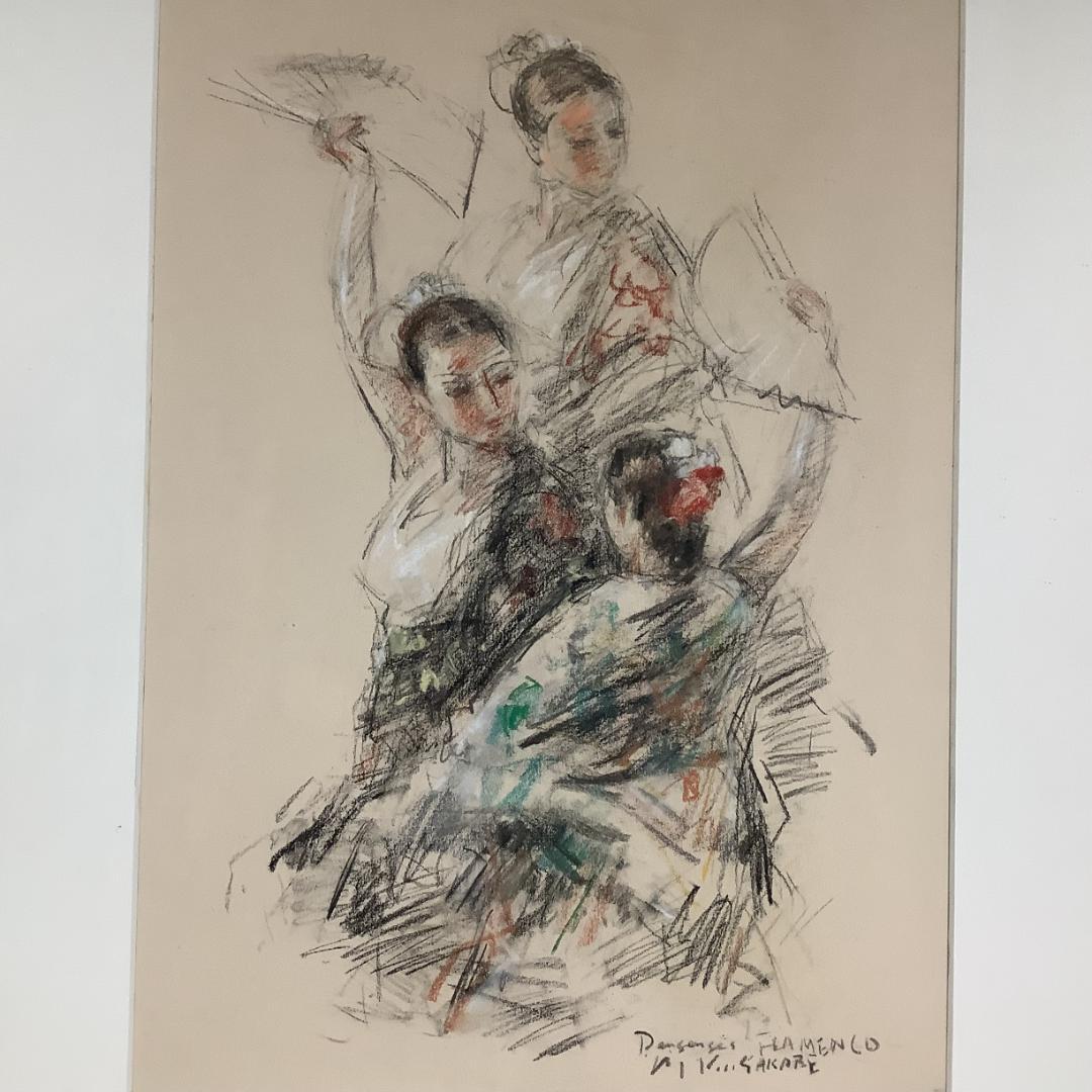 白い扇 スペイン舞踏 フラメンコ 日下部美樹 三脚付 - メルカリ