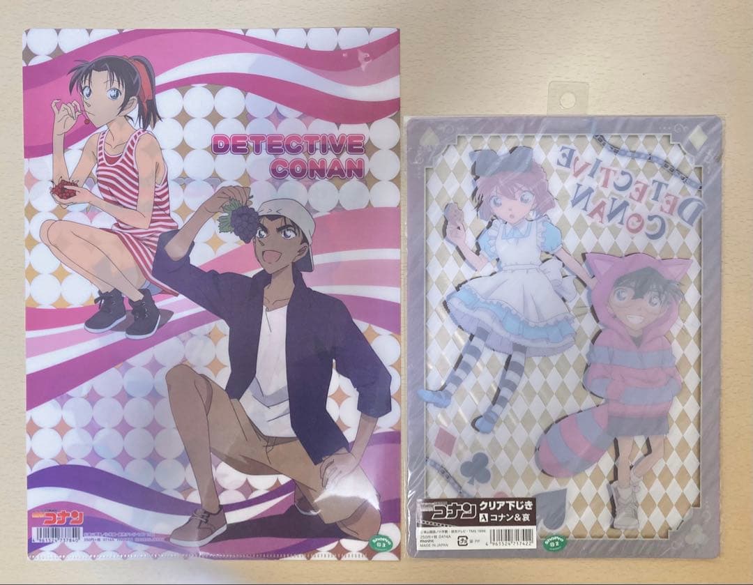 名探偵コナン フルーツ柄 クリアファイル アリス柄 下敷き 当時物 レア