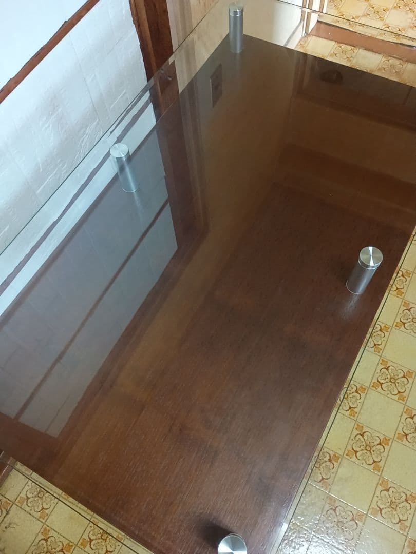 ディノス dinos ガラス 二重天板昇降式ダイニングテーブル