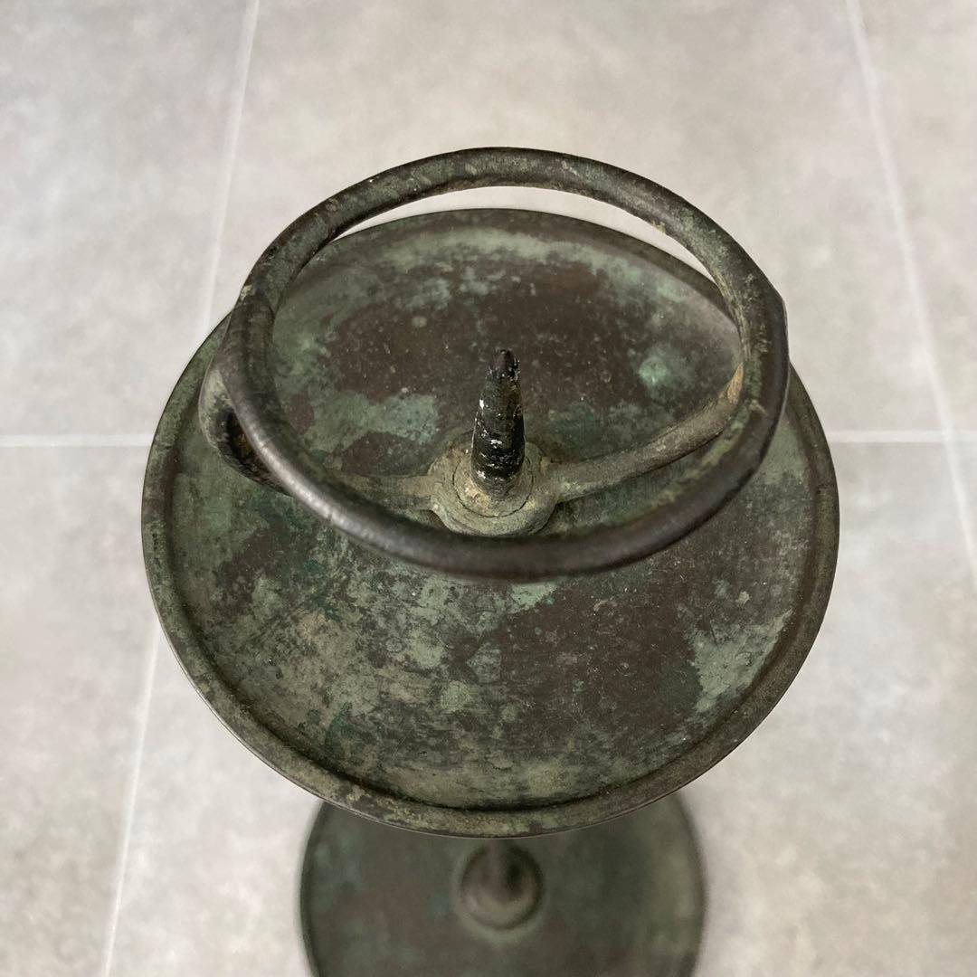 江戸時代 燭台 蝋燭立て 青銅製 茶道 瞑想 ヨガ ヒーリング 骨董 古美術