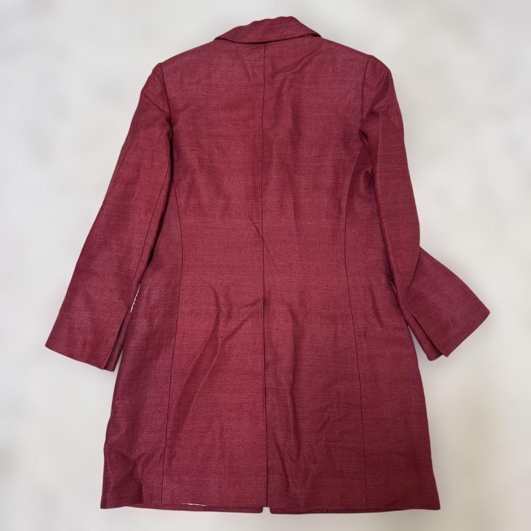 kiton キートン コート チェスターコート 麻 赤系