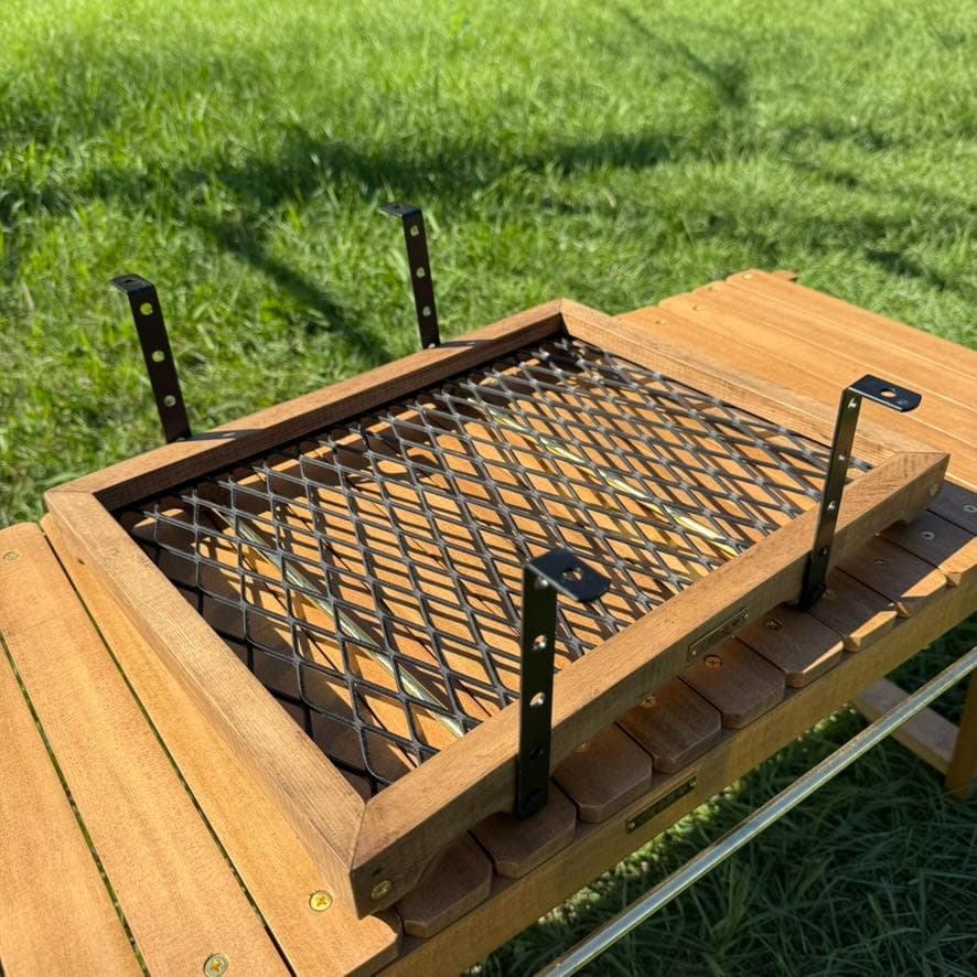 タフ丸金具 ウォルナット 木×エキスパンドメタル×真鍮パーツ IGT