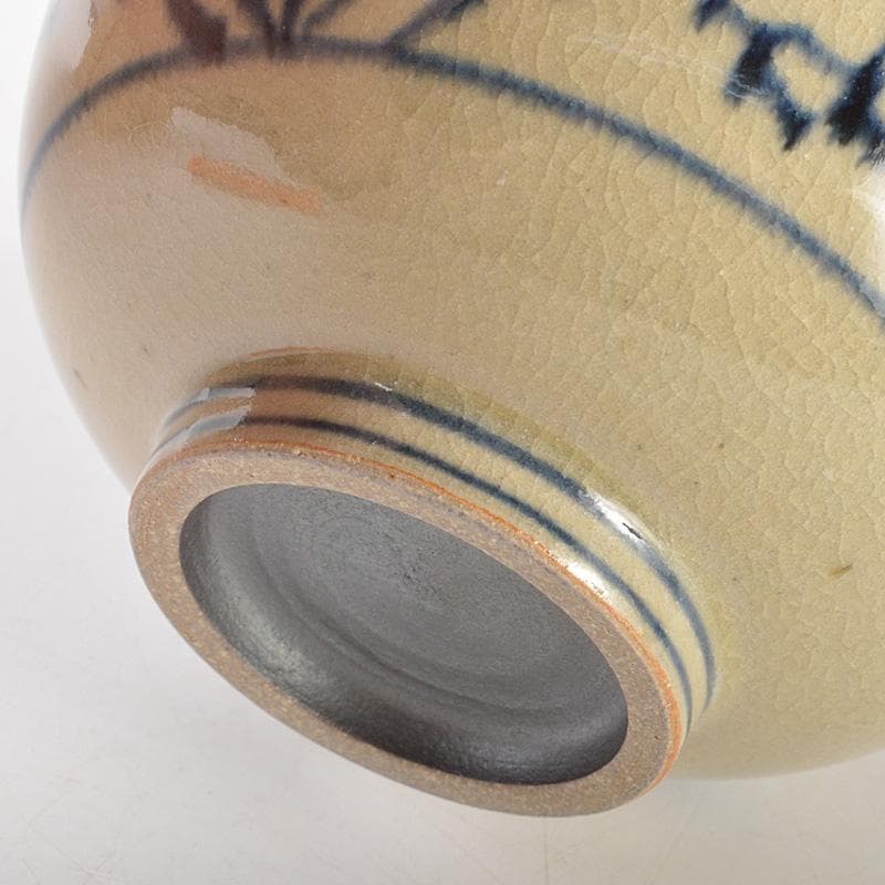 茶道具 膳所焼 淡海ぜぜ 陽炎園造 安南写 七賢人絵 茶碗 共