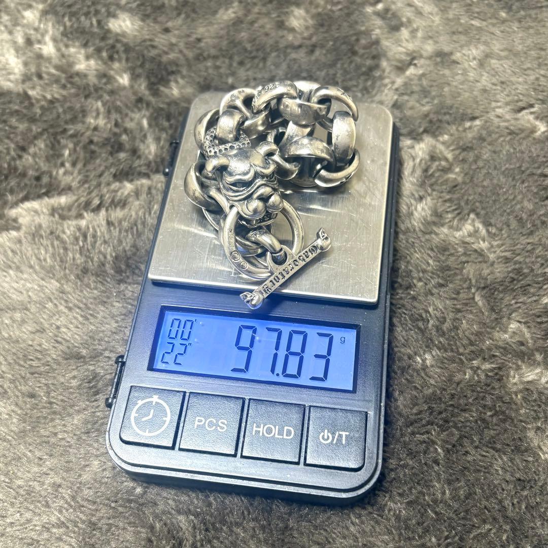 ヴィンテージ ブルドッグ チェーンブレスレット シルバー925 刻印 y2k