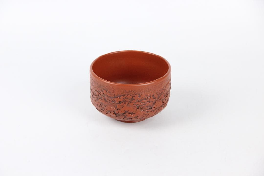 森下宗則 森水造 彫茶碗 本物保証 常滑焼 共箱 共布 茶道具 ED11-