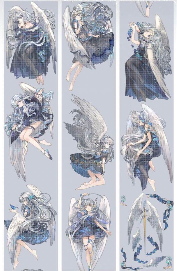 《在庫処分セール》海外　人物　マスキングテープ　墨魚 ホロ　8点