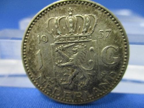 オランダ銀貨☆1グルテン（ギルダー）／1957年／ユリアナ女王／ - メルカリ