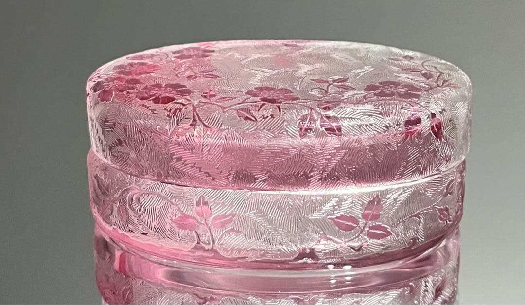 Baccarat オールドバカラ/※極希少※ エグランチエ野薔薇小判型蓋物