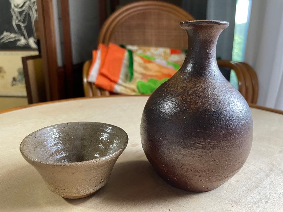 備前 徳利 金重陶弘作 共箱付 ぐい呑