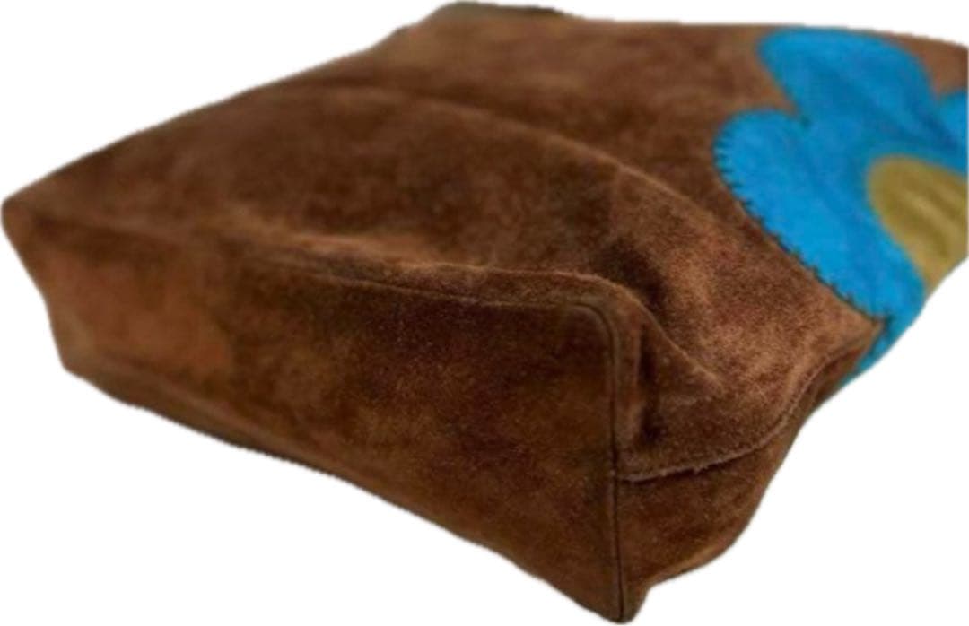 CELINE セリーヌ 総スエード フローラル ショルダーバッグ