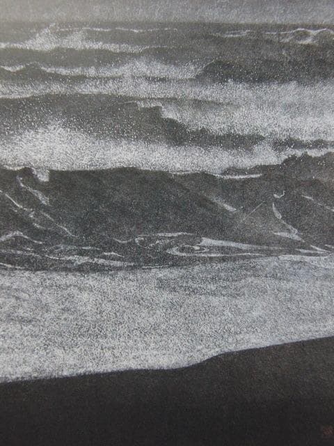 箱崎睦昌、【海・騒ぐ】、希少な額装用画集より、新品額装付