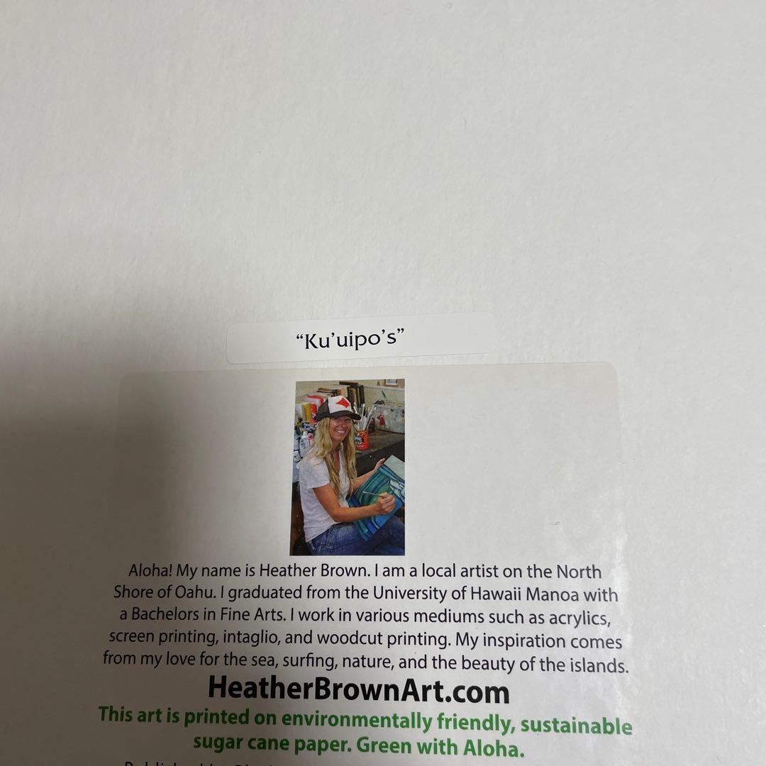 ヘザーブラウン　サーフアートフレームセット絵　純正額付き　ロンハーマン　wtw