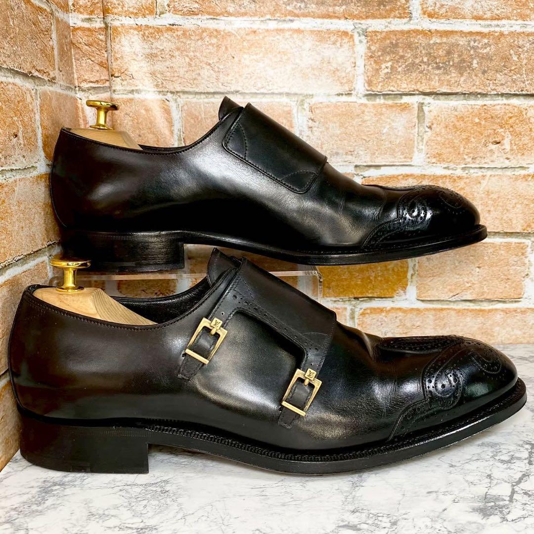 【メンズブランド革靴】ルイヴィトン 8ブラック NI0036　ダブルモンク　黒