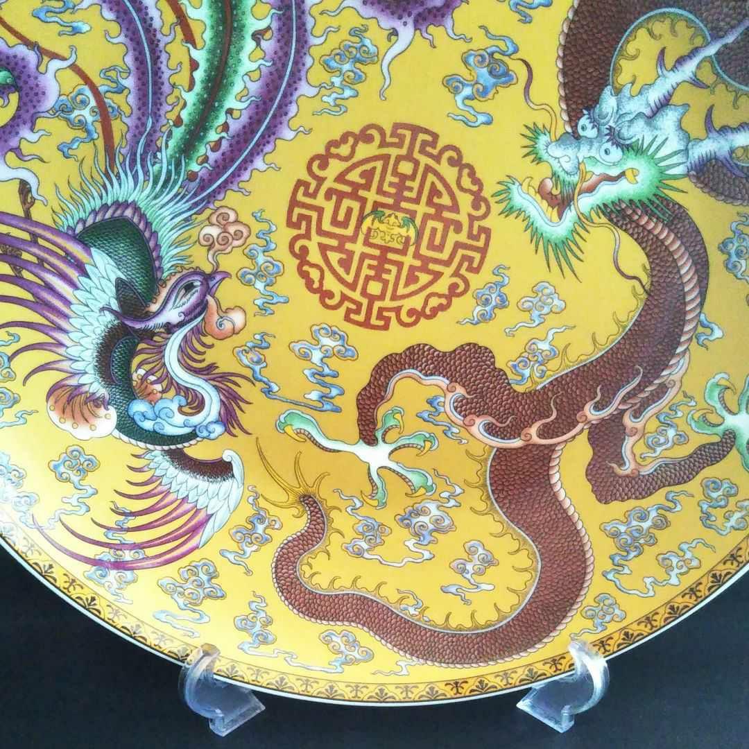 中国古美術/粉彩龍鳳凰紋大瓶/(底款:大清乾隆年