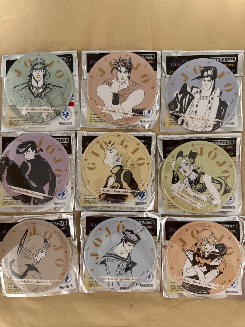 ジョジョワールド ホログラム缶バッジコレクション 9種セット