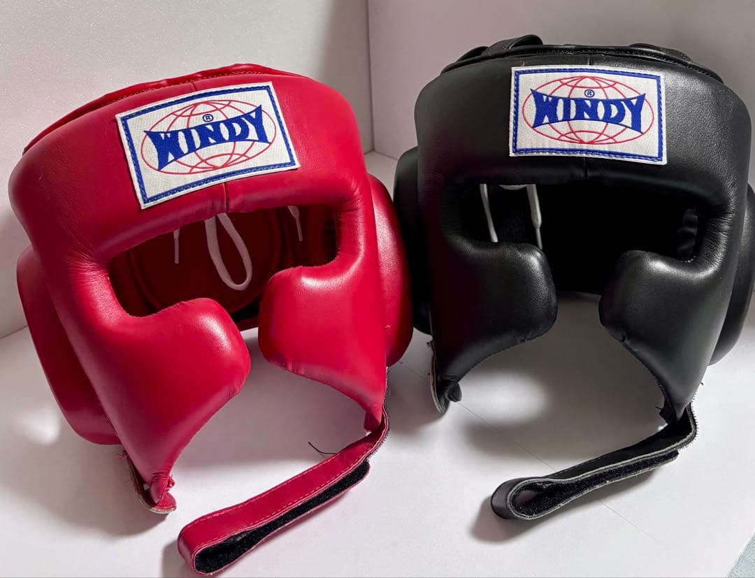 windy フェイスガード　ヘッドギア　Mサイズ　赤/黒セット windy フェイスガード ヘッドギア Mサイズ 赤/黒セット