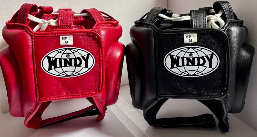 windy フェイスガード ヘッドギア Mサイズ 赤/黒セット