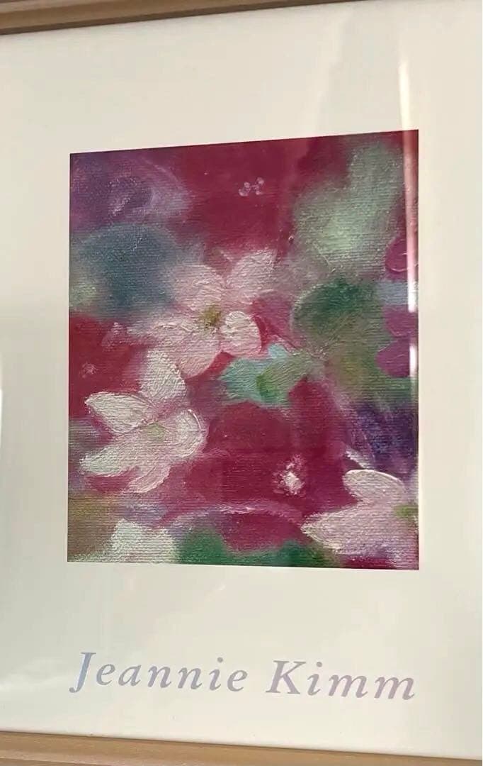 額入り　ポスター　ジニー・キム　紫系　未使用　インテリア