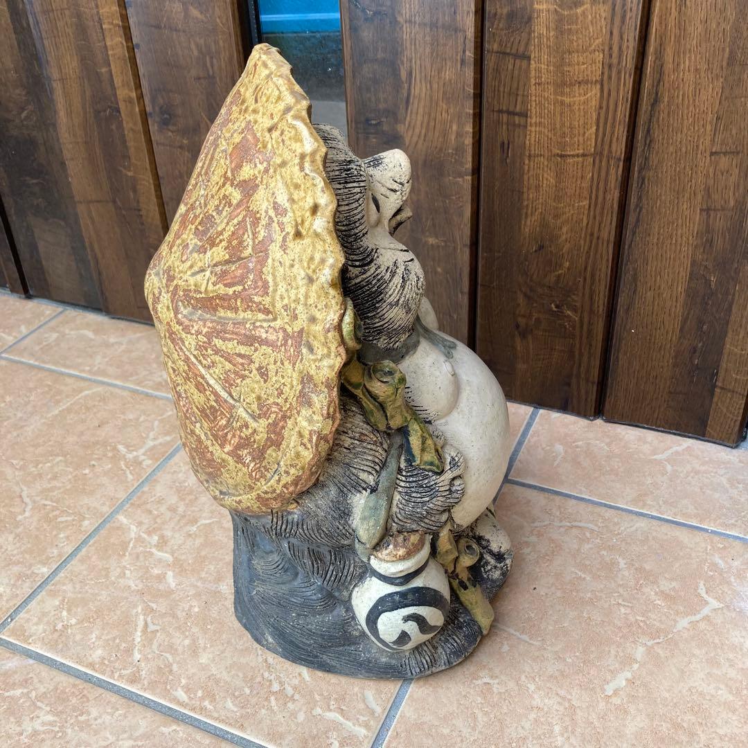 【希少】信楽焼　白たぬき　狸庵　骨董　アンティーク　ヴィンテージ　昭和レトロ