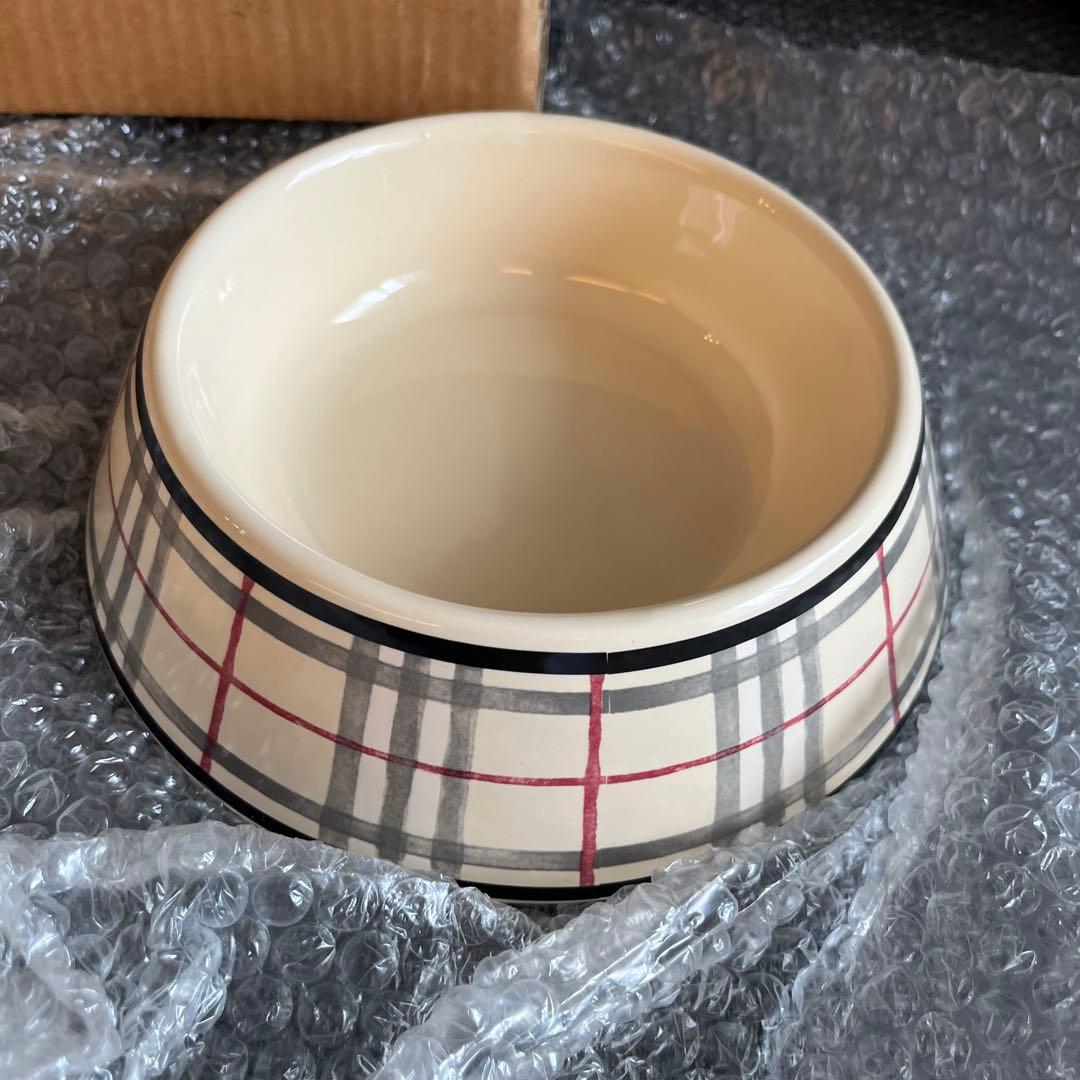 未使用☆美品BURBERRY フードボウル アイボリー チェック柄皿※おまけ