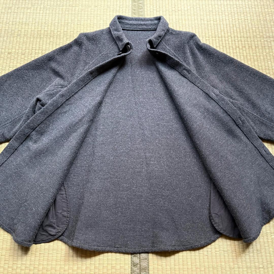 MITTAN ウールシルクキャメルシャツ 濃灰 サイズ3