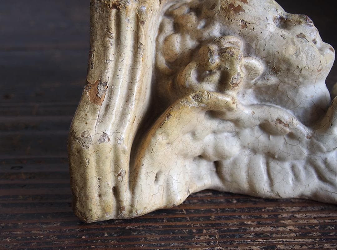 天使のコンソール 彫刻 ウォールシェルフ 家具部品 装飾 サルベージ