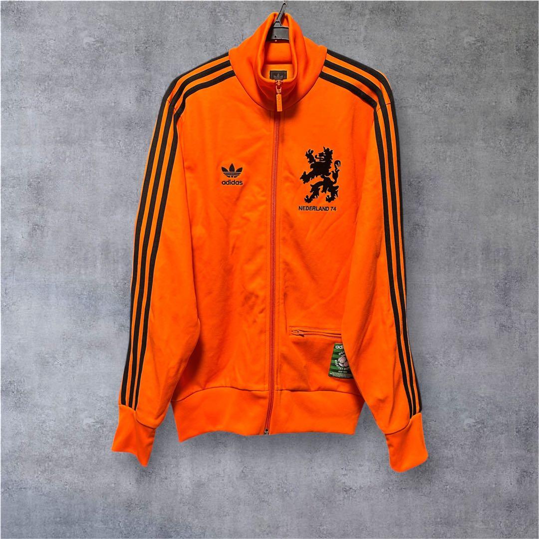 希少 00s 復刻adidas サッカー オランダ代表 トラックジャケット万国旗