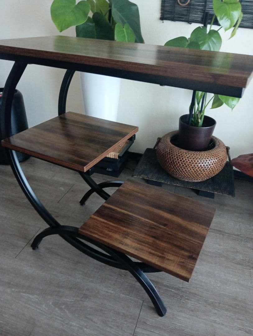 ダークブラウン サイドテーブル アイアン リビング ティーテーブル