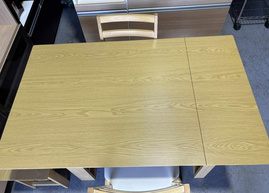 NITORI ニトリ 伸長式ダイニングテーブル3点セット回転式椅子Used/美品