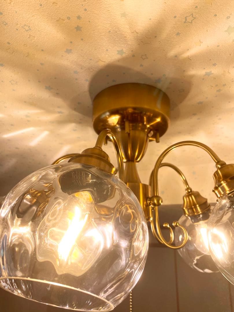 お 手頃 価格家具・インテリア - 【ほぼ未使用】クリアガラス5灯