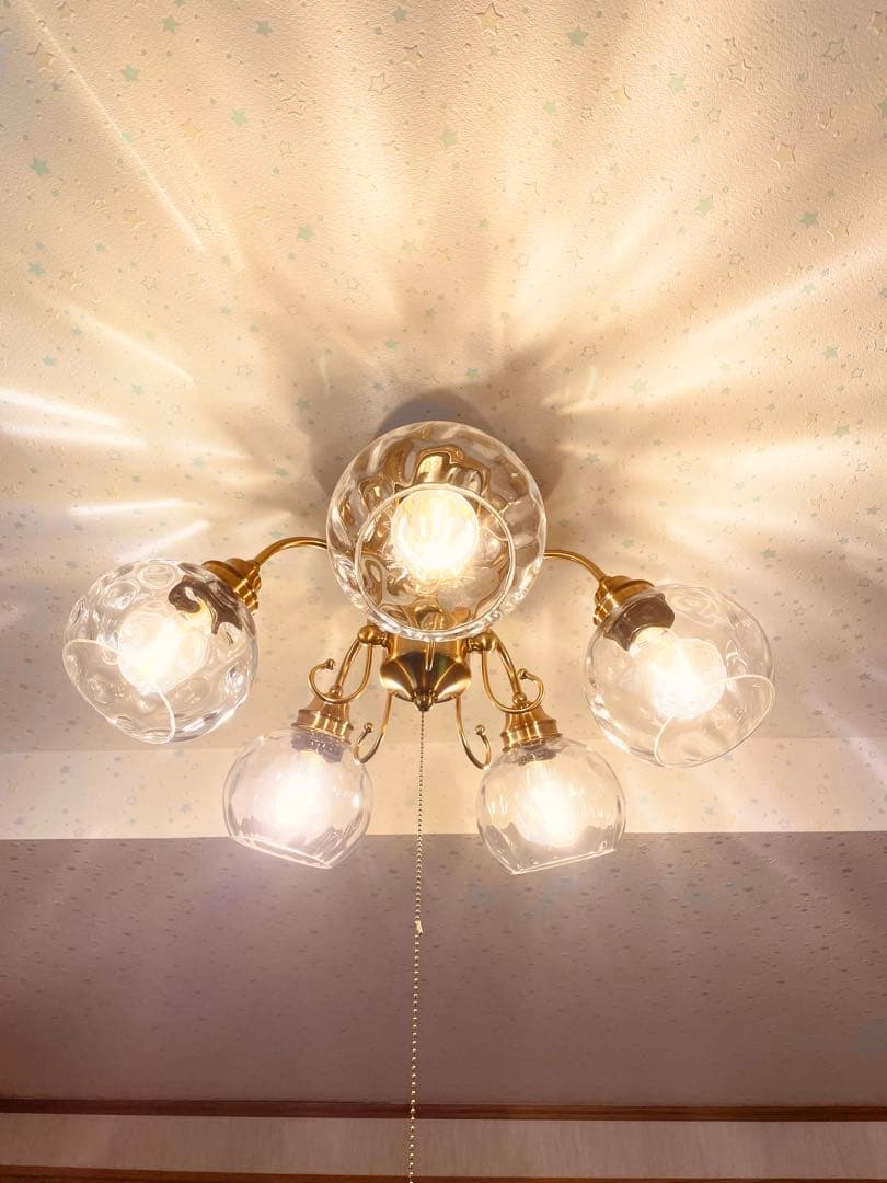 お 手頃 価格家具・インテリア - 【ほぼ未使用】クリアガラス5灯