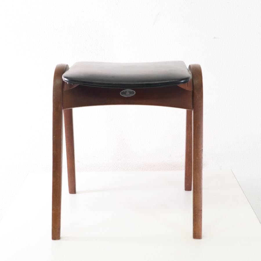 秋田木工 IDC大塚 No.202 剣持勇 スタッキングスツール 黒 PVC